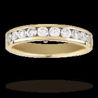 0.50 Total Carat Weight Brilliant Cut 10 Stone Diamond Eternity Ring In 18 Carat Yellow Gold - Ring Size J