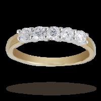 0.50 Total Carat Weight Brilliant Cut Diamond 5 Stone Ring In 18 Carat Yellow Gold - Ring Size N