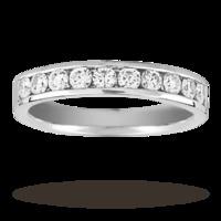 0.50 Total Carat Weight Brilliant Cut 10 Stone Diamond Eternity Ring In Platinum - Ring Size K