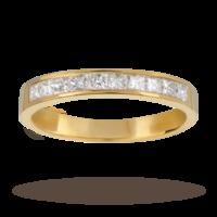 0.50 Total Carat Weight Princess Cut Diamond Eternity Ring In 9 Carat Yellow Gold - Ring Size K