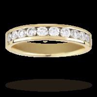 0.50 Total Carat Weight Brilliant Cut 10 Stone Diamond Eternity Ring In 18 Carat Yellow Gold - Ring Size M