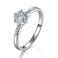 0.6CT Twist Setting Prongs SONA Diamond Engagement Ring for Women Sterling Silver Semi Mount Micro Paved Quality Promise