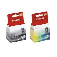 1 x Canon PG-40 Black and 1 x Colour CL-41 Original Cartridges