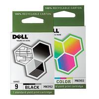 1 x black dell mk992 and 1 x colour mk993 origianl ink cartridges