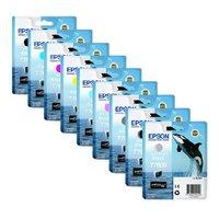 1 x epson t7601 black and 1 x epson t7602 09 colour original cartridge ...