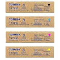 1 Full set Toshiba T-FC28E-K Black and 1 x Colour Set T-FC28E-C/M/Y (Original) Toner Cartridges