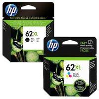 1 Full Set HP 62XL Black and 1 Colour Set 62XL Tri-Colour Original Ink Cartridges