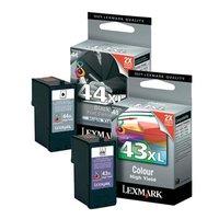 1 full set of lexmark 18y0144e black and 1 x tri colour 18yx143e origi ...