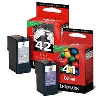 1 Full Set of Lexmark 18Y0142E Black and 1 x Colour Set 18Y0141E Original Ink Cartridges