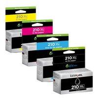 1 full set lexmark 210xl black and 1 x colour set 210xl original ink c ...