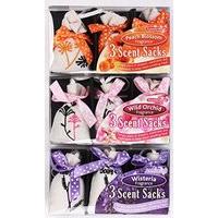 1 x 3 pack scented sachets sacks hanging fragrance freshener wardrobe  ...