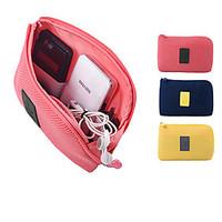 1 PC Passport Holder ID Holder Earphone Holder / Cable Winder Waterproof Dust Proof Portable for Travel Storage Oxford Cloth-Yellow