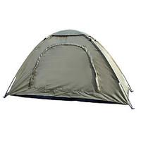 1 person Tent Single Fold Tent One Room Camping Tent 2000-3000 mm Fiberglass Oxford Waterproof Portable-Hiking Camping-Camouflage