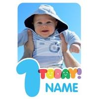 1 today first birthday photo card