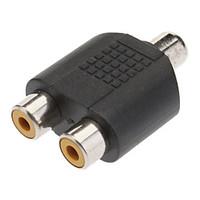 1 to 2 Female RCA Plug AV Splitter Adapter