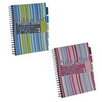 1 x Pukka Pad A4 80gsm Wirebound Ruled & Perforated 5-Divider Project Book (250 Pages) - Assorted Colours
