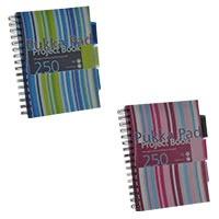 1 x Pukka Pad A5 80gsm Wirebound Ruled & Perforated 3-Divider Project Book (250 Pages) - Assorted Colours