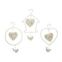 1 x hanging metal cream heart decoration 1 selected at random