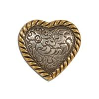 1 silver gold high sierra heart concho