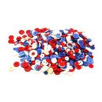 1 Kilo Huge Assorted Bag of Buttons Red, White & Blue