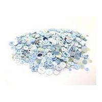 1 Kilo Huge Assorted Bag of Buttons Baby Blue