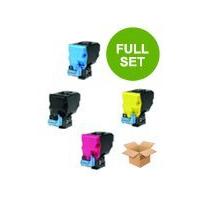 1 Full Set of Epson S050593 Black and 1 x Colour Set S050590/1/2C/M/Y (Reman) Toner Cartridges