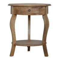 1 Drawer Round Side Table, Natural