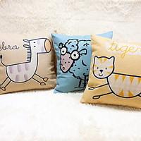 1 pcs Linen Pillow Case Body Pillow Travel Pillow Sofa Cushion Novelty Pillow, Animal PrintTropical Accent/Decorative Outdoor