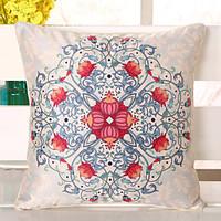 1 Pcs Baroque Style Emulation Silk Pillow Cover Flowers Pillow Case