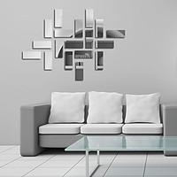 1 PC Mirrors Shapes Abstract Wall Stickers Crystal Wall Stickers Mirror Wall Stickers Decorative Wall StickersVinyl Material Home Decoration