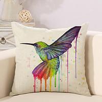 1 Pcs 3D Colorful Bird Printing Pillow Cover Creative Cotton/Linen Pillow Case Home Decor