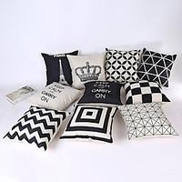 1 Pcs 4545CM hold office sofa Cotton Pillow Case Geometry Black and White Simple Wind Nordic wind