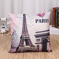1 Pcs Classic Paris Eiffel Tower Printing Pillow Case Square Pillow Cover 4545Cm