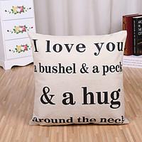 1 Pcs I Love You Letter Printing Pillow Cover Creative Cotton/Linen Pillow Case Sofa Cushion Cover