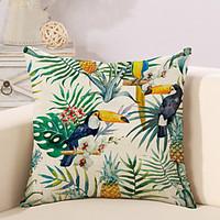 1 Pcs Tropical Flowers With Birds Pillow Cover Creative Pillow Case 4545Cm Cushion Cover