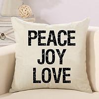 1 Pcs Peace Joy Love Quotes Sayings Printing Pillow Cover Creative Sofa Cushion Cover Cotton/Linen Pillow Case 4545Cm