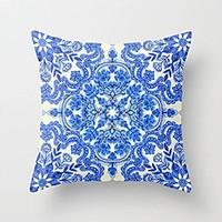 1 Pcs Blue And White Porcelain Style Printing Pillow Cover Classic Cotton/Linen Pillow Case