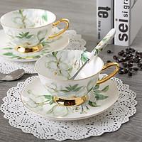 1 pc noble luxury bone china coffee tea cup and saucer spoon set ceram ...