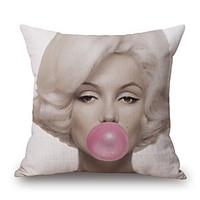 1 Pcs Retro Marilyn Monroe Printing Pillow Cover Classic Square Pillow Case Cotton/Linen Cushion Cover