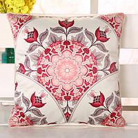 1 Pcs Top Grade Bohemia Red Flowers Pillow Cover Sofa Cushion Pillowcase