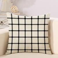 1 Pcs Simple Grid Shape Printing Pillow Case Cotton/Linen Pillow Cover 4545Cm Cushion Cover