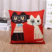 1 Pcs Cartoon Cute Kitty Printing Pillow Cover Square Pillow Case Sofa Cushion Cover