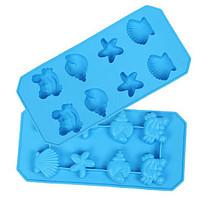 1 Piece Cake Underwater World Mold 3D Cartoon For Candy For Ice For Chocolate Silicone New Year\'s Valentine\'s Day 21.8x10.4x1.6cm(8.58x4x0.62INCH)