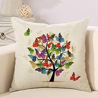 1 pcs beautiful butterfly tree of life pillow cover square sofa cushio ...