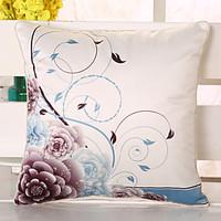 1 Pcs Simple Emulation Silk Flowers Printing Pillow Cover Sofa Cushion Pillowcase