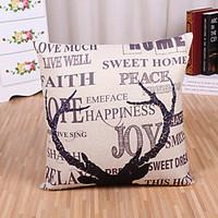 1 Pcs Quotes Sayings With Deer Horn Pillow Cover Square Cotton/Linen Pillow Case Home Decor
