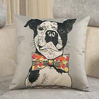1 Pcs Creative Gentleman\'s Dog Printing Pillow Cover Personality Design Cotton/Linen Pillow Case