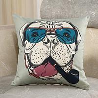 1 Pcs Creative Dog Boss Printing Pillow Cover Personality Design Cotton/Linen Pillow Case