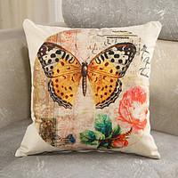 1 Pcs Classic European Style Butterfly Pillow Case Vinatge Sofa Pillow Cover Cotton/Linen