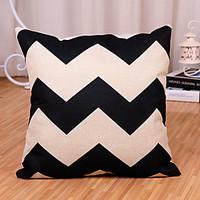 1 pcs black and white wave stripe pillow cover fashion cottonlinen pil ...